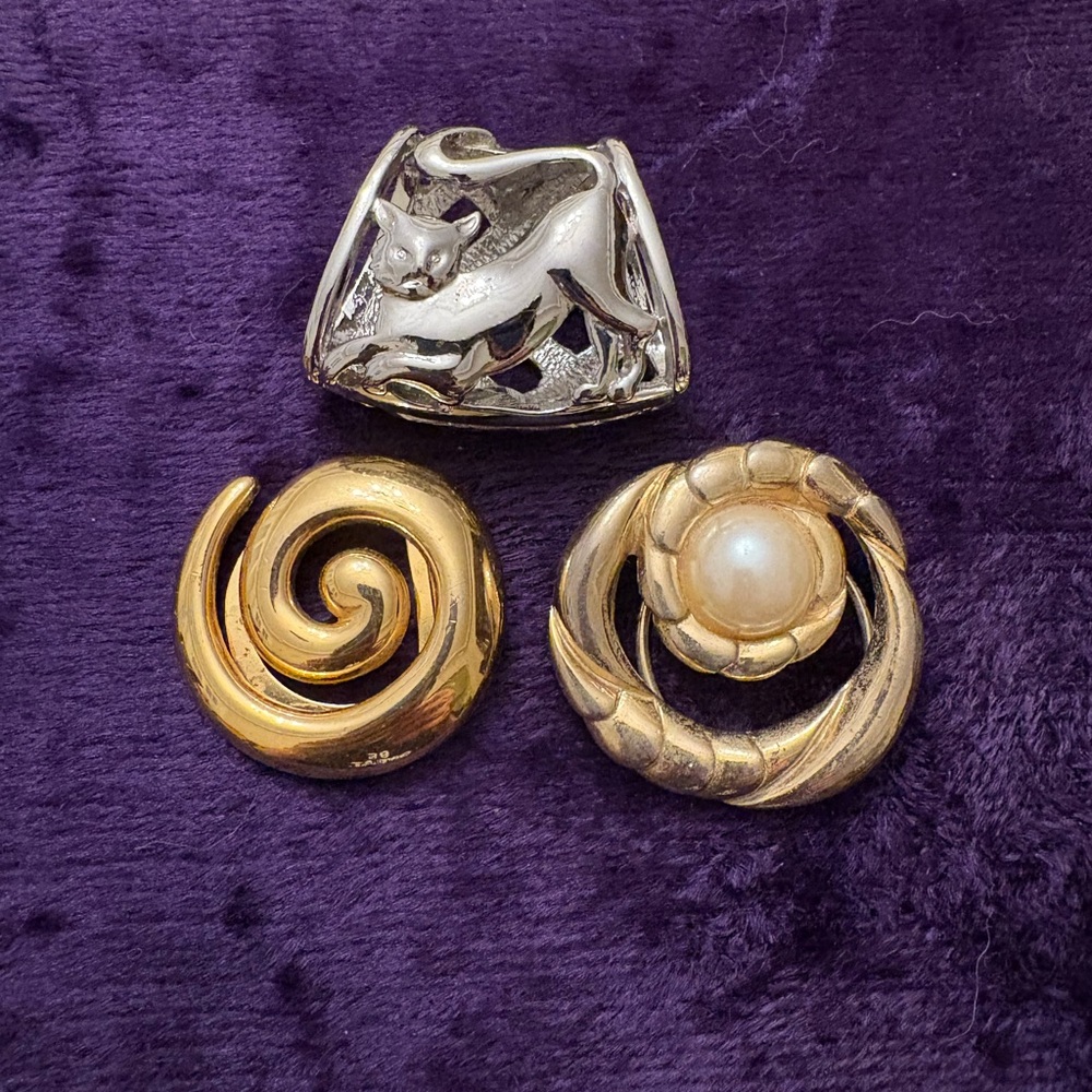 Vintage Silver and Gold Scarf Clips